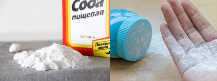 Смес от сода и талк