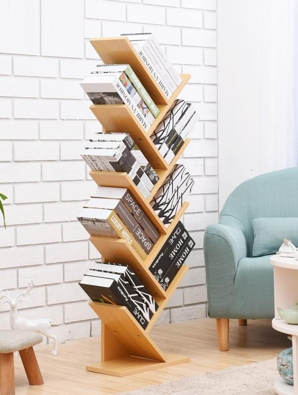 рибена кост рафтове за книги в интериора