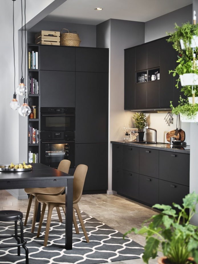 тъмна кухня на ikea