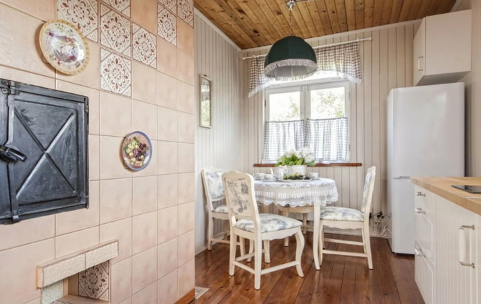 селска кухня с печка