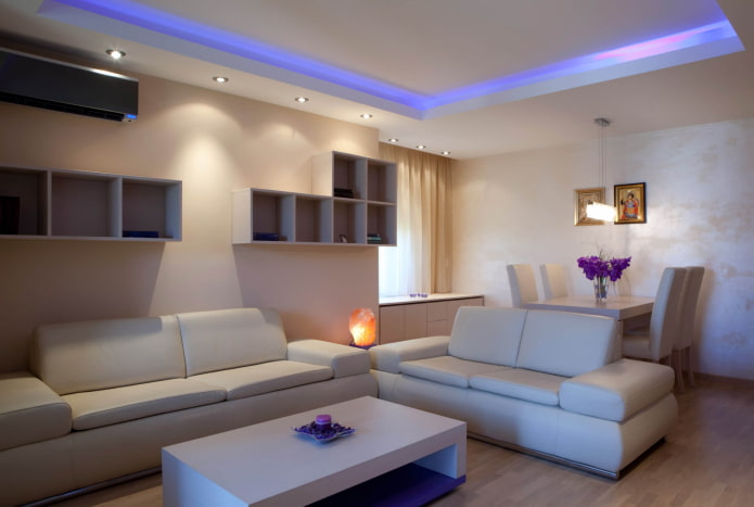 таванна конструкция с LED подсветка