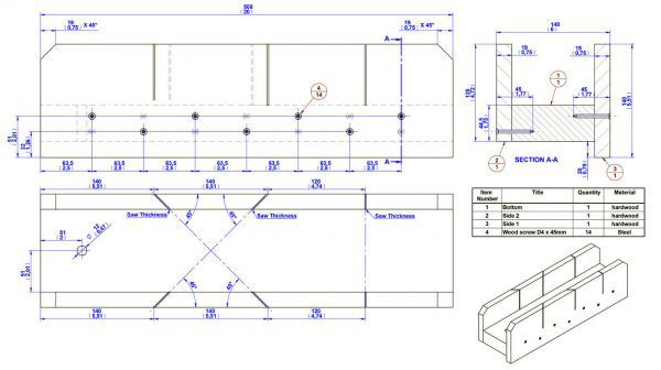 Креслення дерев'яної мітри