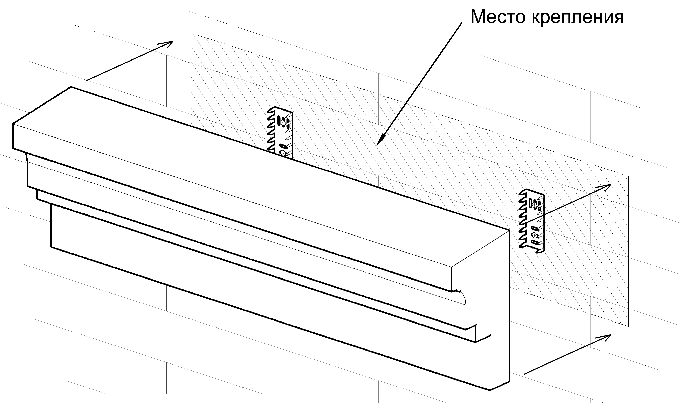 На стіні кріпляться дві-три багатошипи шипами назовні