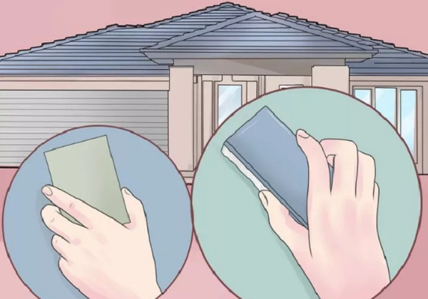 Якщо на будинку залишилася стара, що облущилася фарба, її потрібно видалити з поверхні