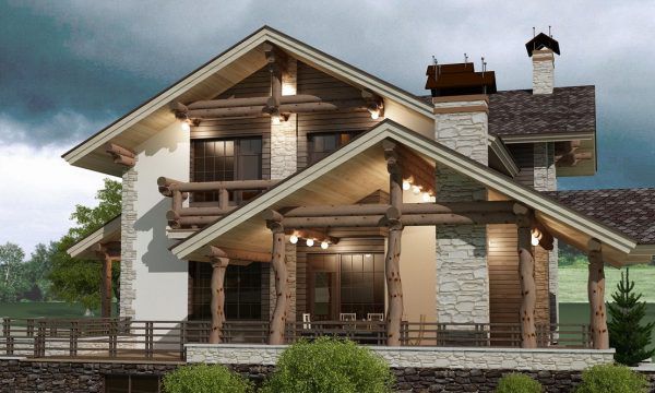 Фасад будинку в стилі шале