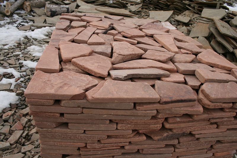 Камінь пісковик, валик, товщина 2 см, колір теракотовий червоний