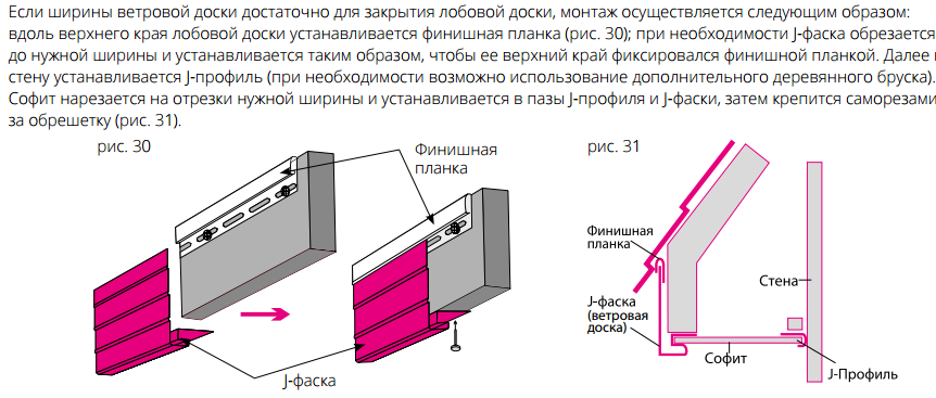 Монтаж за допомогою J-фаски (вітрова дошка)