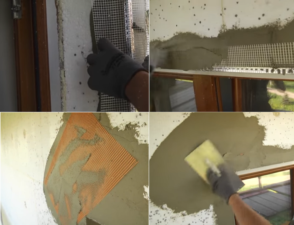 На фото показано кріплення кутів і зміцнення отворів перед штукатурними роботами