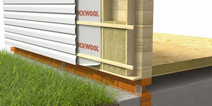 На схемі показана вітрозахисна мембрана і сайдинг, встановлений поверх неї