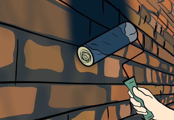 Почніть фарбувати зверху, рухаючи валиком вгору-вниз, поступово переходячи на інші ділянки