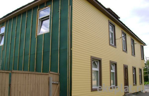 Обшивка плитами ISOPLAAT і дерев'яною вагонкою