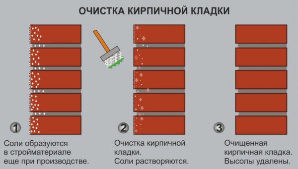 Очищення цегляної кладки від висолів