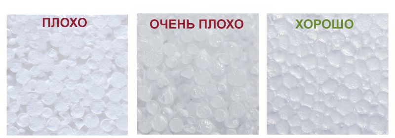 Відмінності між якісним і неякісним пінопластом