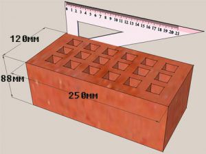 Розмір цегли полуторний