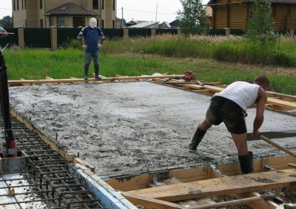 Процес заливки фундаменту