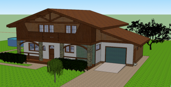 Проект будинку в стилі шале - фасадний варіант