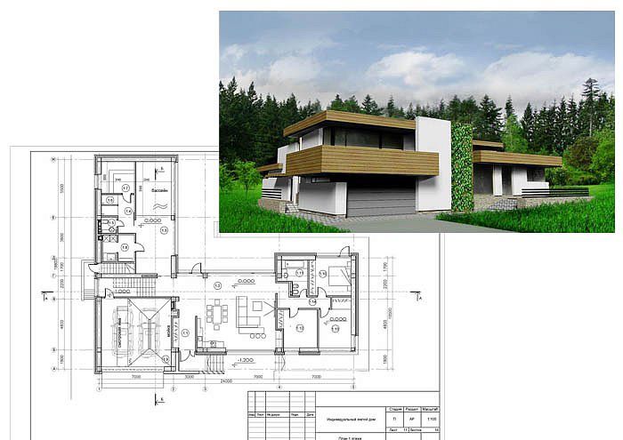 Проект заміського будинку в стилі мінімалізм, оформлений в біло-бежевих тонах