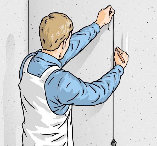 Перевірка вертикальності стіни