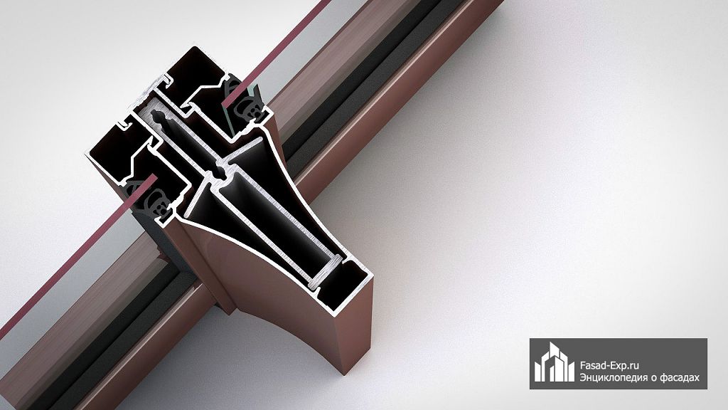 Прямий фасад стоєно-ригельної конструкції