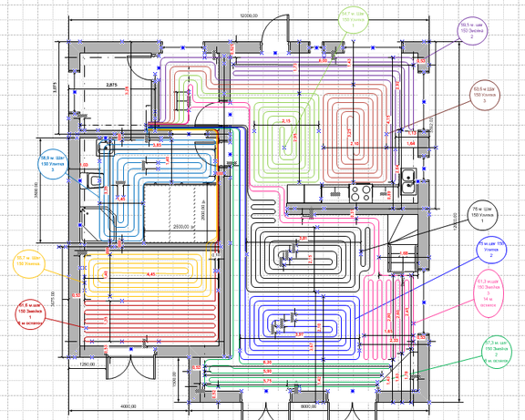 Схема укладання теплої підлоги
