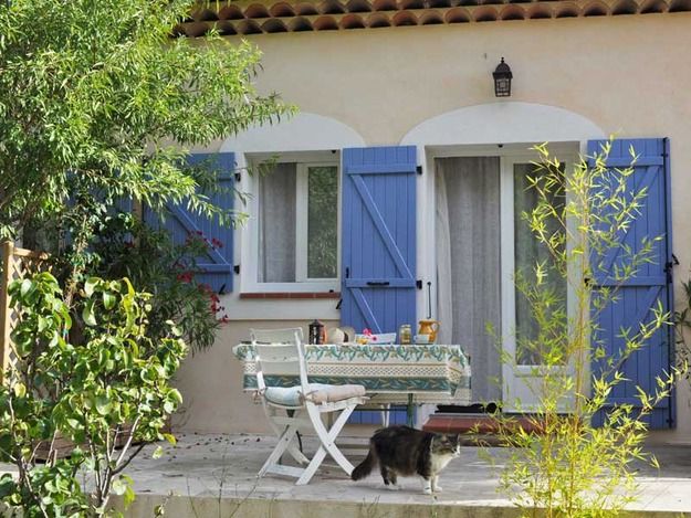 Світлі стіни і контрастні сині віконниці