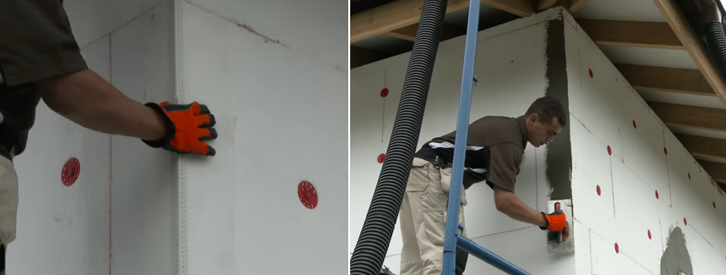 Установка і приклеювання куточка вертикально