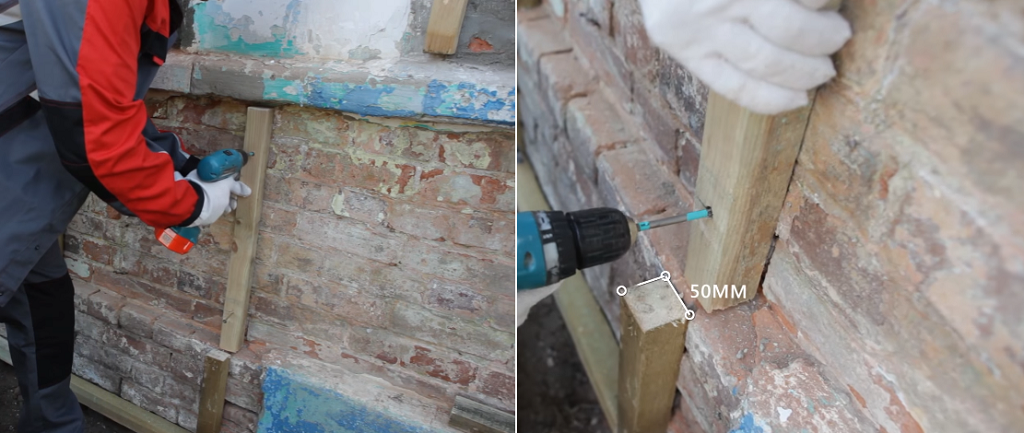 Монтаж каркаса під утеплювач