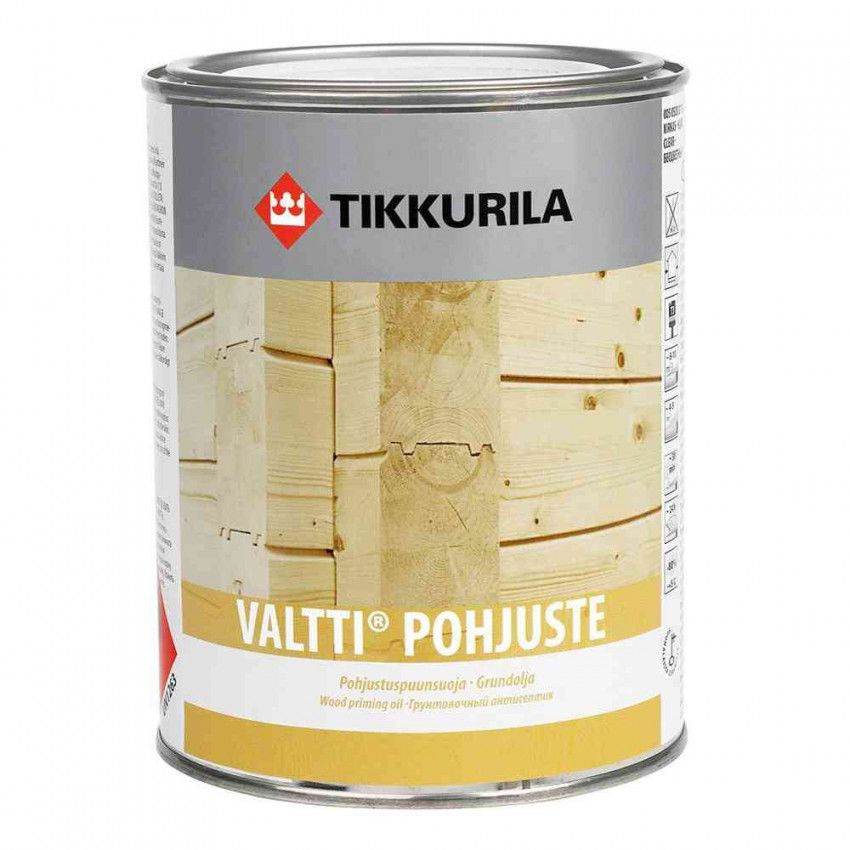 Ґрунтовка-антисептик Valtti-Pohjuste для деревини Tikkurila