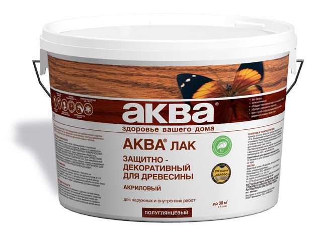 Екологічно чистий безбарвний лак на водній основі для дерева «Аква»