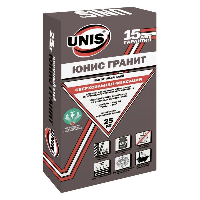 Юніс Гранітний клей для керамограніта та натурального каменю