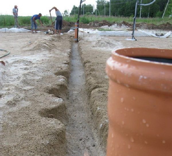 Засипка труб