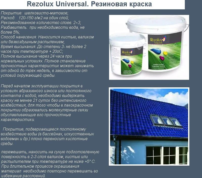 Rezolux Universal. Гумова фарба