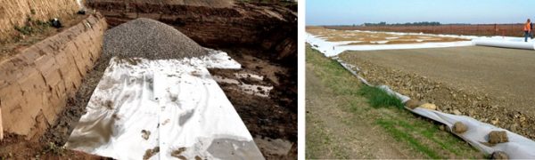 Пісок укладається на геотекстиль