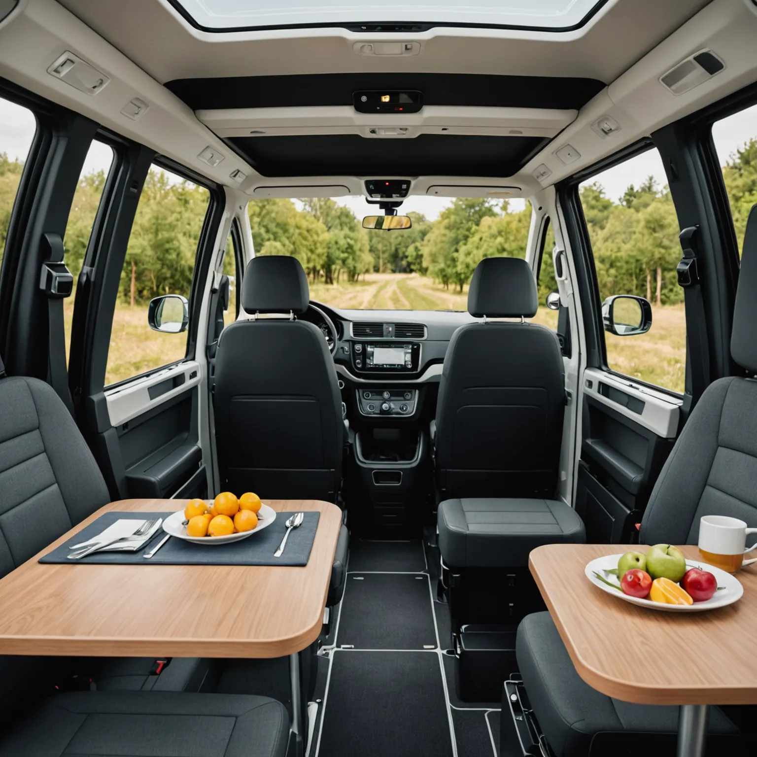 Интериор на кемпер VW California с легло и кухненски бокс