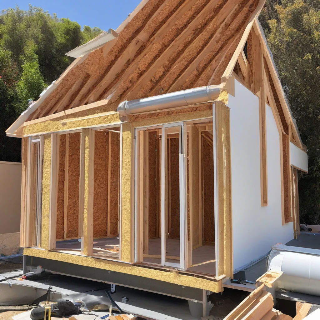 Energy-efficient room addition with shaded windows and compact form