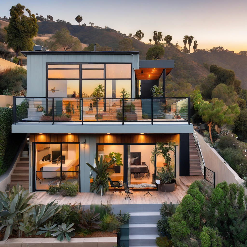 Rooftop deck with garden in LA Rooftop deck with garden in LA