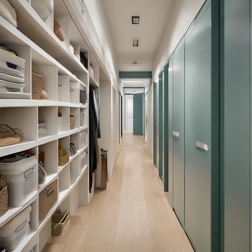 Completed small dwelling organized through integrated space-saving design Finished compact interior with discreet built-in storage zones