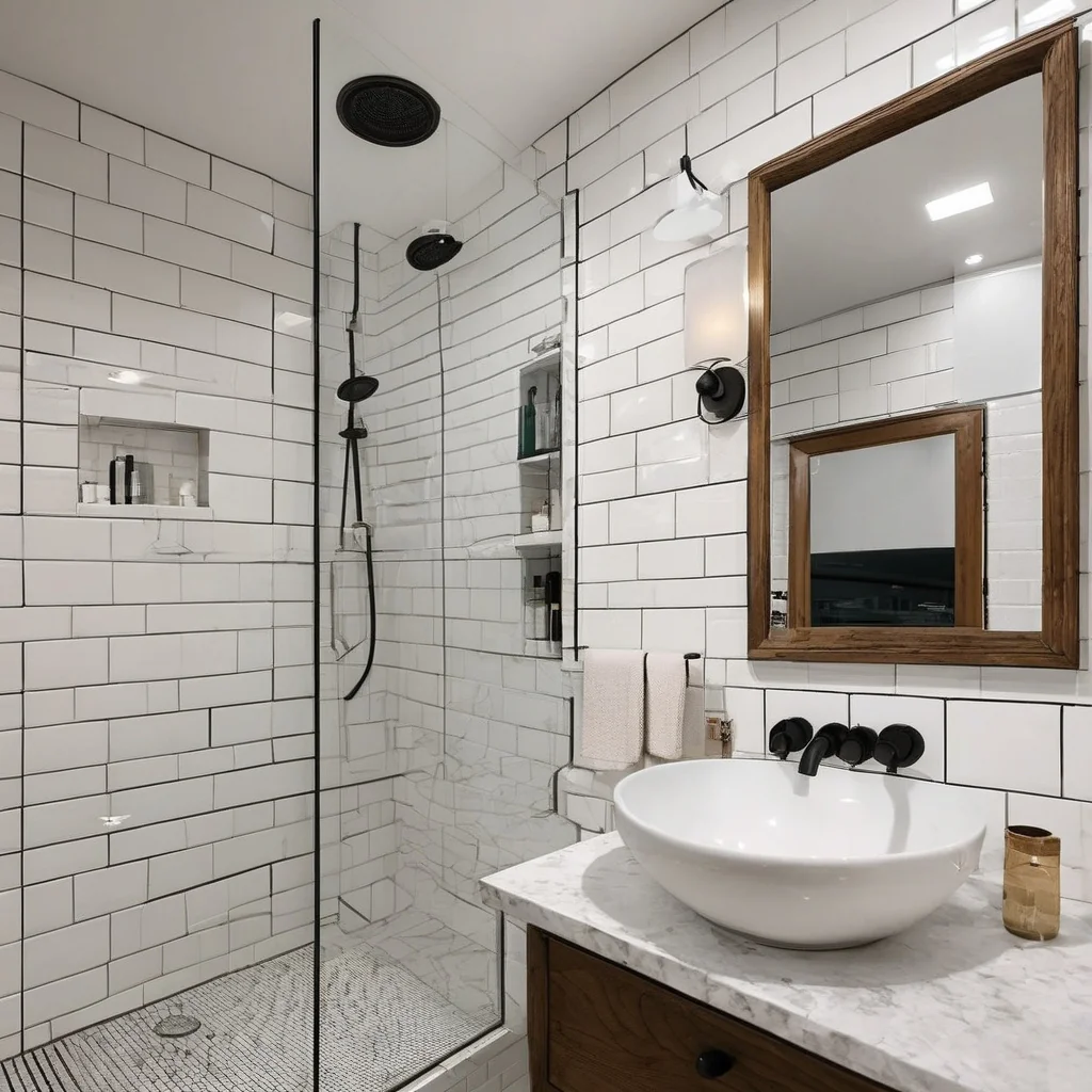 Porcelain tiles in a Los Angeles bathroom