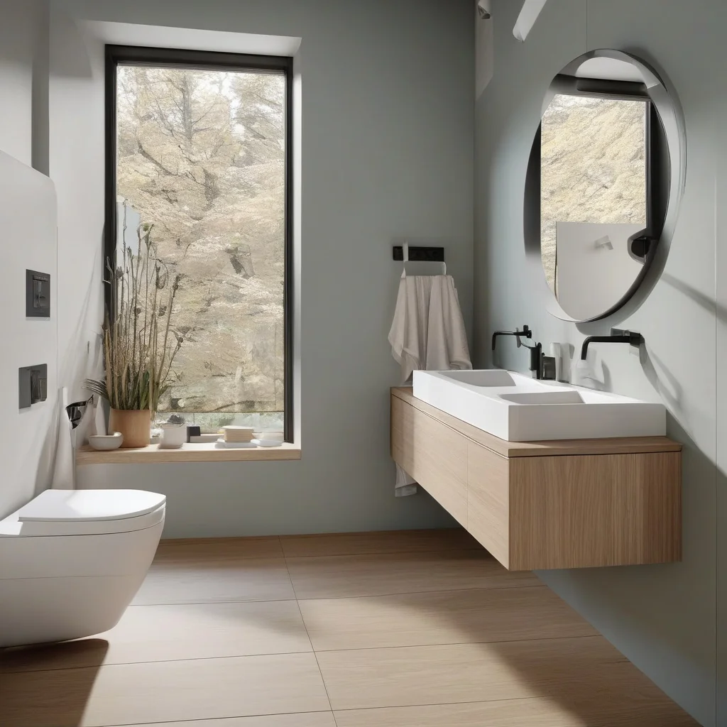 Smart storage solutions in a sleek Los Angeles bathroom
