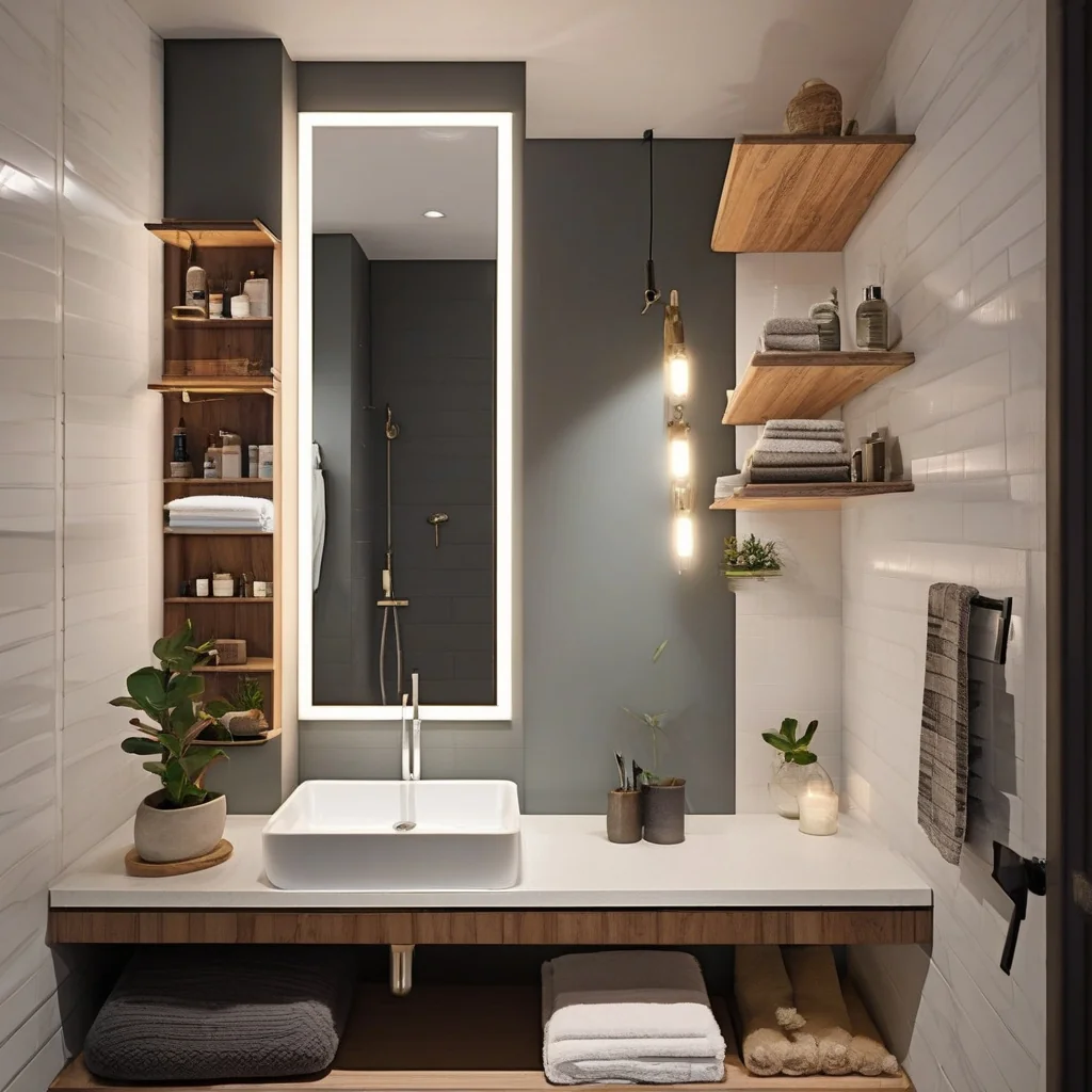 Bathroom remodel organised around selective fixture and surface upgrades