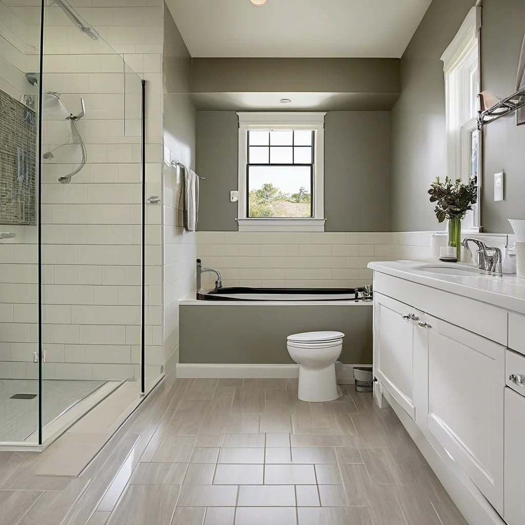 Finished affordable bathroom remodel with coordinated fixtures
