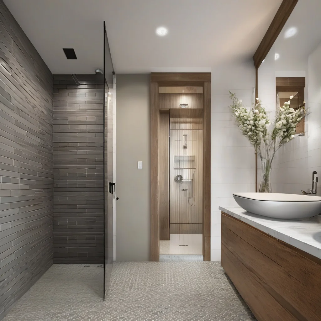 Modern bathroom with a level-entry curbless shower
