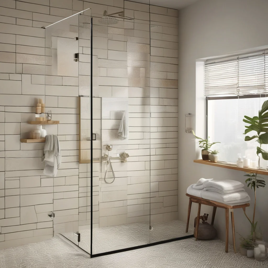 Curbless shower with integrated niche and accessible storage