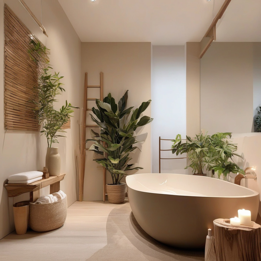 Mood lighting in spa bathroom