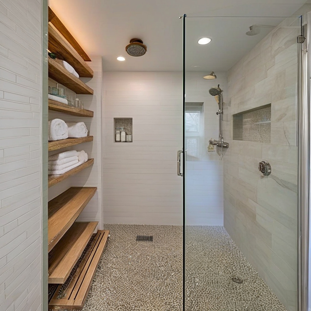 Minimalist layout in spa bathroom