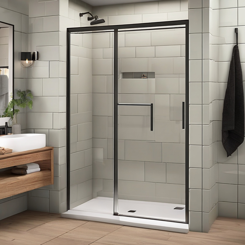 Modern semi-frameless shower door