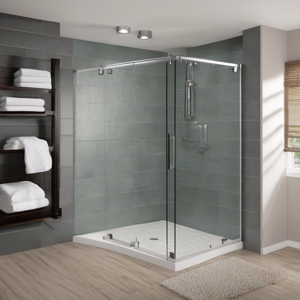 Stylish bathroom with frameless shower door