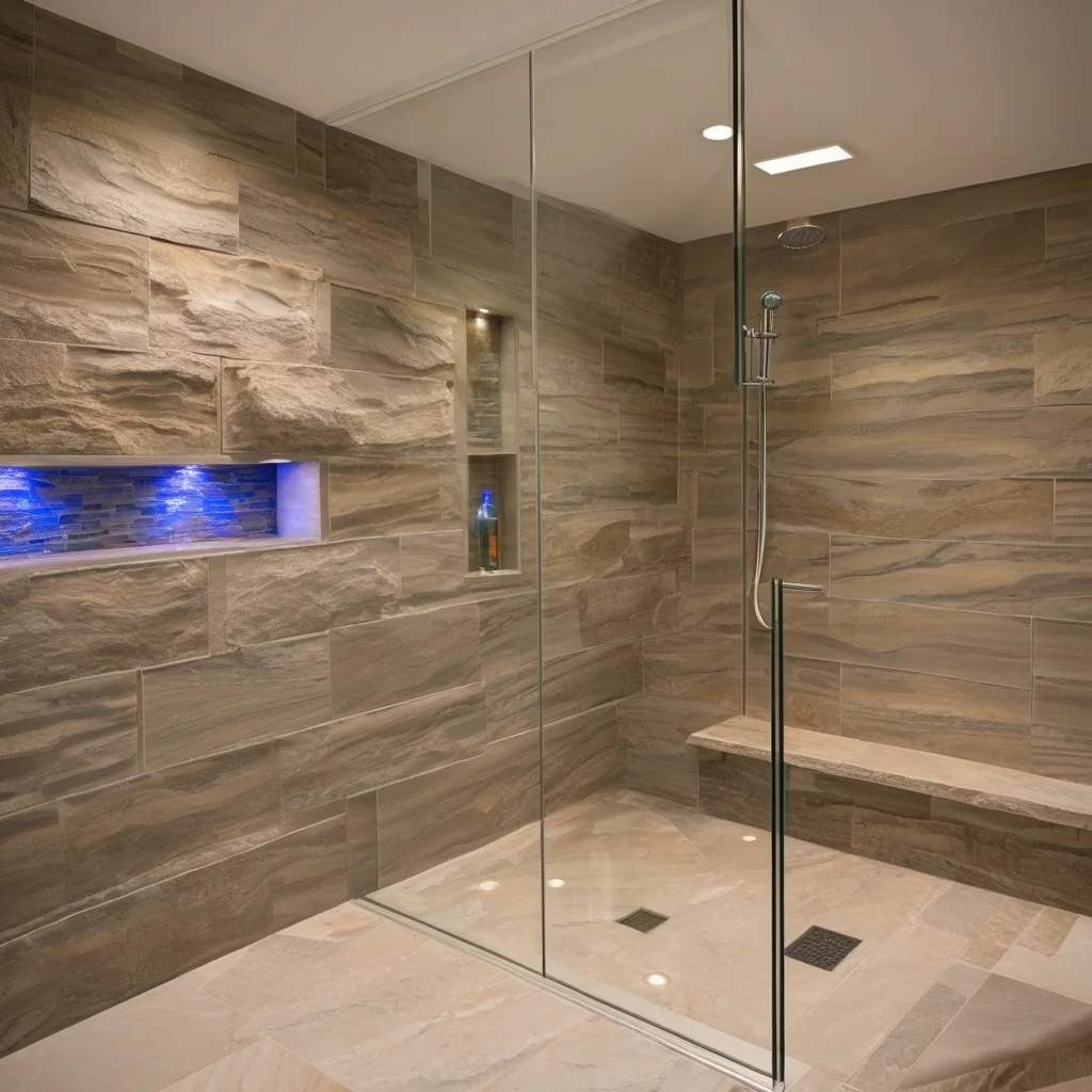 Built-in shower storage planned before tile installation Shower wall prepared for an organized recessed storage layout