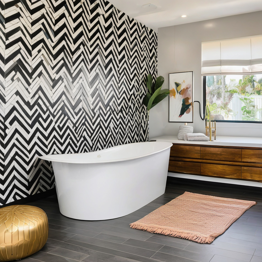 Geometric bathroom tiles