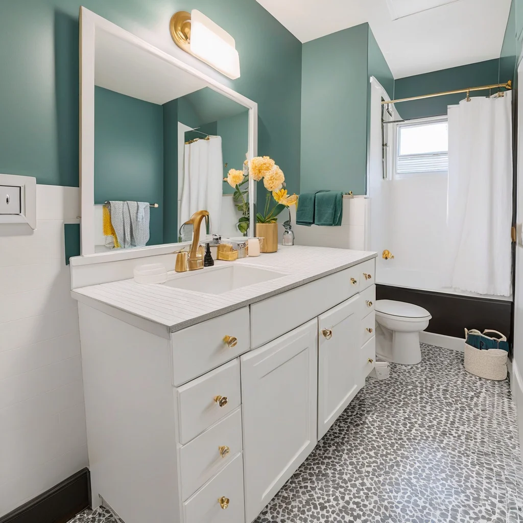 Rental bathroom prepared for durable and practical remodeling work
